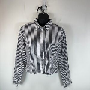 J.Crew Fitted Button-Up Shirt in Striped Stretch Cotton Poplin